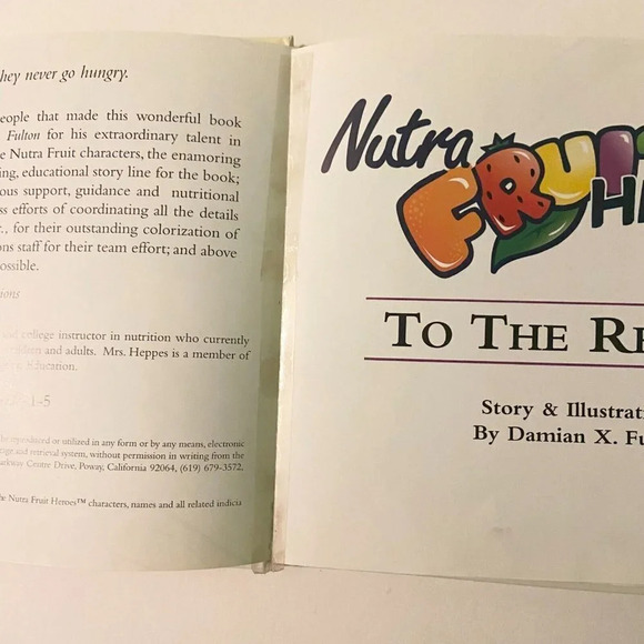Vintage  1998 Nutra Fruit Heroes to the Rescue Healthy Book For Kids - Picture 9 of 16